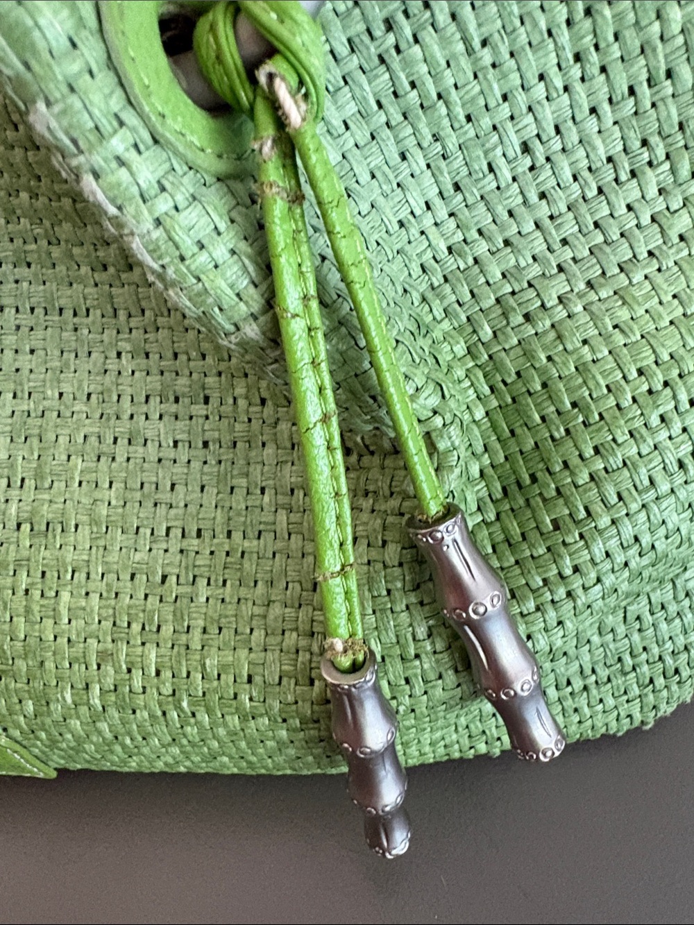 Elaine Turner Lime Green Woven Shoulder Tote with Wristlet - Picture 16 of 16